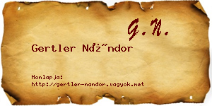 Gertler Nándor névjegykártya